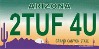 Arizona 2TUF 4U Photo License Plate