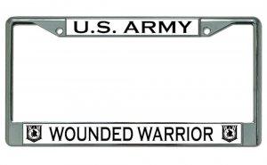 U.S. Army Wounded Warrior Chrome License Plate Frame