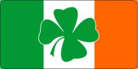 Shamrock Centered on Irish Flag Photo License Plate