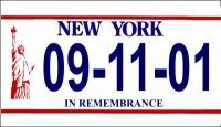 9/11 New York Motorcycle State Look-Alike Plate