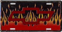 Chevrolet Bowtie w/ Flames License Plate