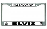 Elvis All Shook Up Chrome License Plate Frame