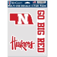 Nebraska Cornhuskers 3 Fan Pack Decals