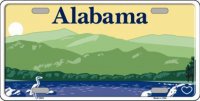 Alabama State Background Metal License Plate