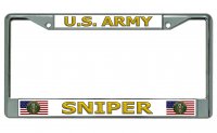 U.S. Army Sniper Chrome License Plate Frame
