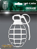 3d-Cals Grenade Chrome Plastic Auto Decal