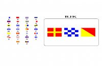 Nautical Signal Flags On White Photo License Plate
