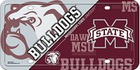 Mississippi State Bulldogs Metal License Plate