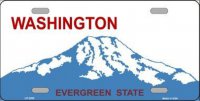 Washington State Background Metal License Plate