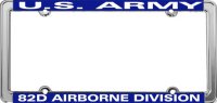 U.S. Army 82nd Airborne Thin Rim Chrome License Plate Frame
