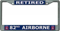 Retired 82nd Airborne Chrome License Plate Frame