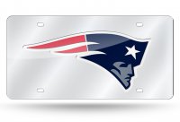 New England Patriots Silver Laser License Plate