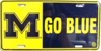 Michigan M Go Blue License Plate