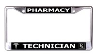 Pharmacy Technician Chrome License Plate Frame