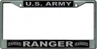 U.S. Army Ranger In Gray Chrome License Plate Frame