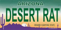 AZ Desert Rat Photo License Plate