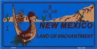 New Mexico Land of Enchantment Blue License Plate