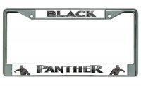 Black Panther Chrome License Plate Frame