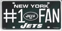 New York Jets #1 Fan Metal License Plate