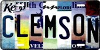 Clemson Strip Art Metal License Plate