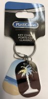 Palm Tree Pass Through Dog Tag Key Chain
