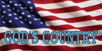 God's Country On American Flag Photo License Plate