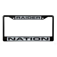 Raider Nation Laser Black License Plate Frame