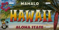 Hawaii State Background Metal License Plate