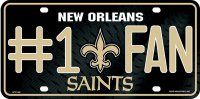 New Orleans Saints #1 Fan Metal License Plate