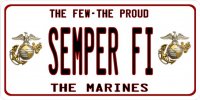 Semper Fi Photo License Plate