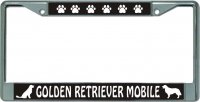 Golden Retriever Mobile Chrome License Plate Frame