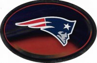 New England Patriots Chrome Die Cut Oval Decal