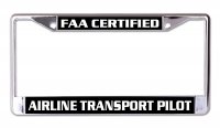 Airline Transport Pilot Chrome License Plate Frame