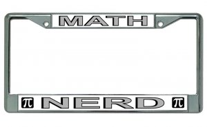 Math Nerd Chrome License Plate FRAME