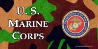 U.S. Marine Corps On Camouflage Photo License Plate