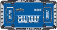Military Appreciation Black License Plate Frame