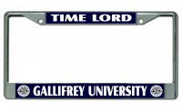 Time Lord Gallifrey University Chrome License Plate Frame