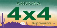 Arizona 4x4 Photo License Plate