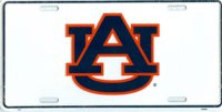 Auburn Tigers White License Plate