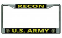 U.S. Army Recon Chrome License Plate Frame