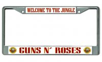Guns N' Roses "Welcome To The Jungle" Chrome License Plate Frame
