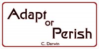 Adapt Or Perish Photo License Plate