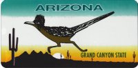 Arizona Roadrunner Photo License Plate