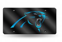 Carolina Panthers Black Laser License Plate