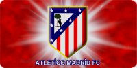 Atletico Madrid Red Soccer Photo License Plate