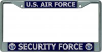 U.S. Air Force Security Force Chrome License Plate Frame