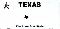 Texas State Background Blank Metal License Plate