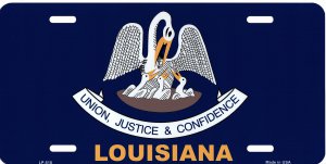 Louisiana State FLAG Metal License Plate