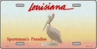 Louisiana State Background Metal License Plate