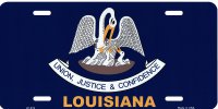 Louisiana State Flag Metal License Plate